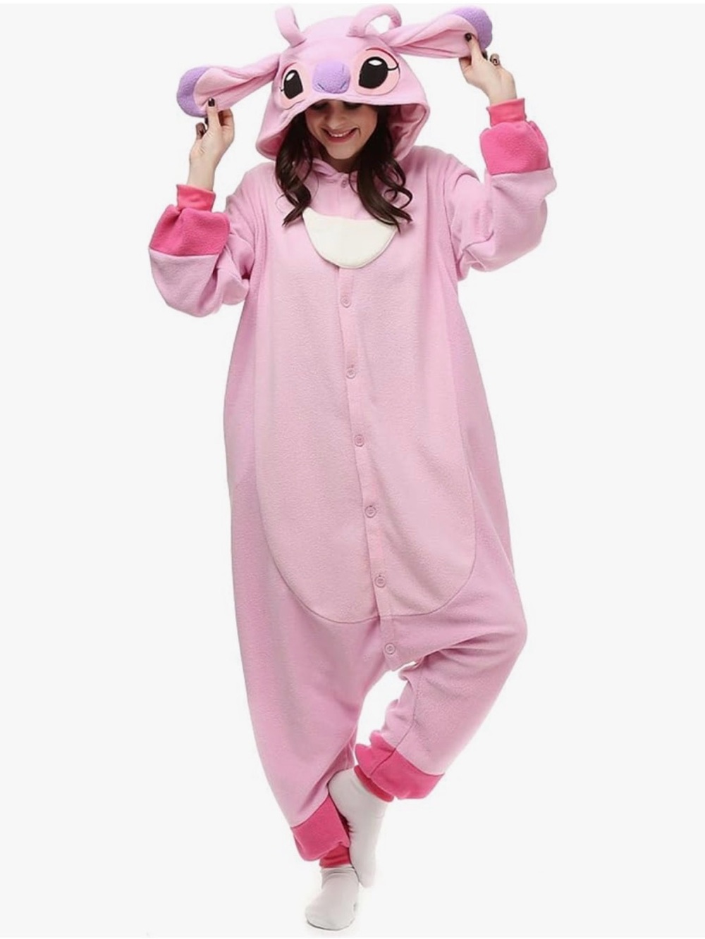 Pink Stitch Cartoon Animal Onesie Kigurumi